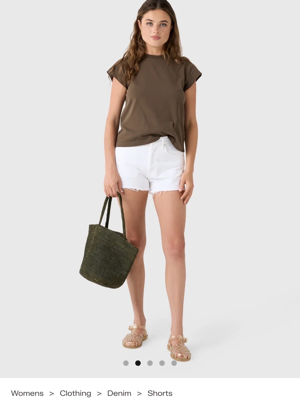 Agolde Parker White Vintage cut off short